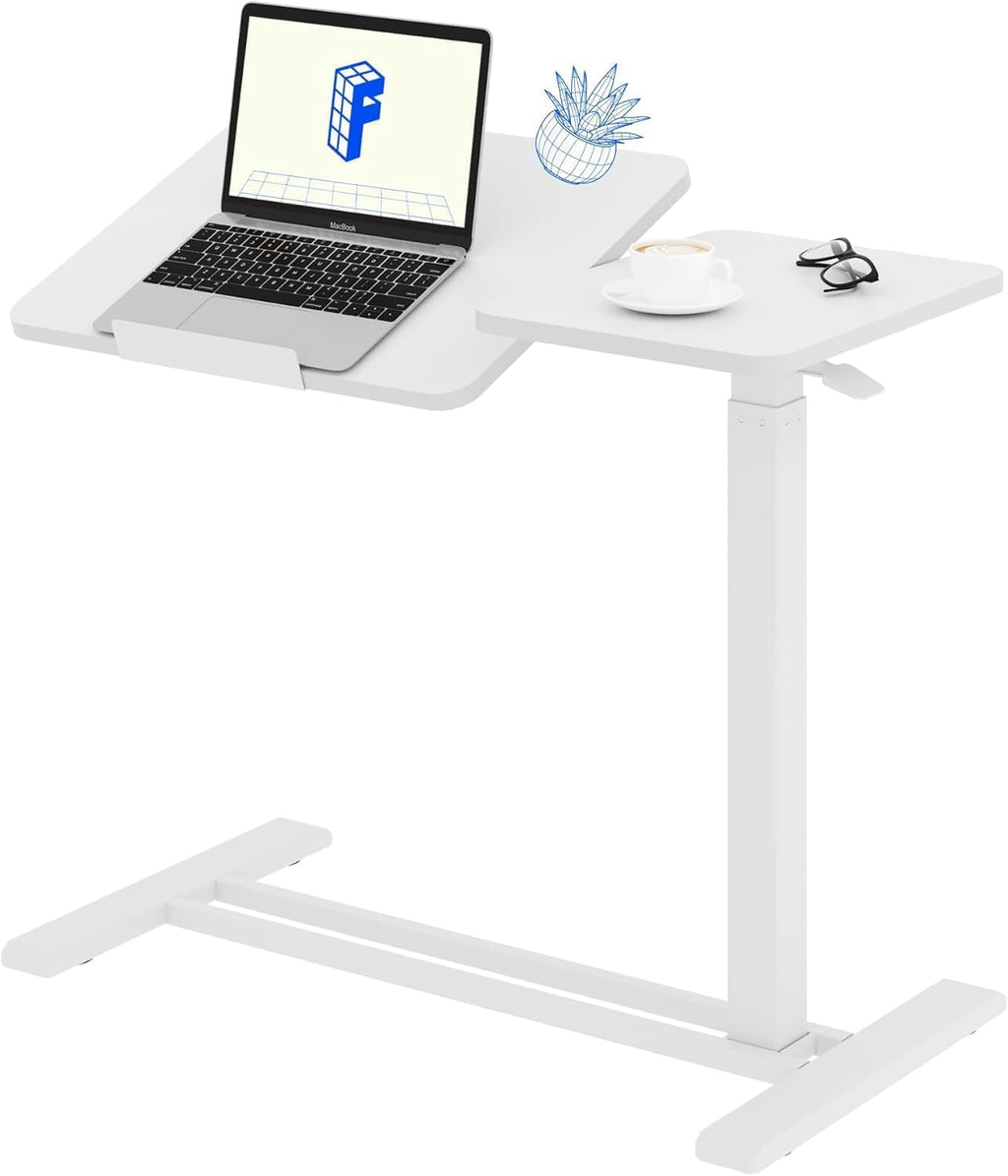 FLEXISPOT Overbed Table with Wheels, Adjustable Height Bedside Table with Tilting Tabletop, Rolling Laptop Desk for Bed Sofa - image 1