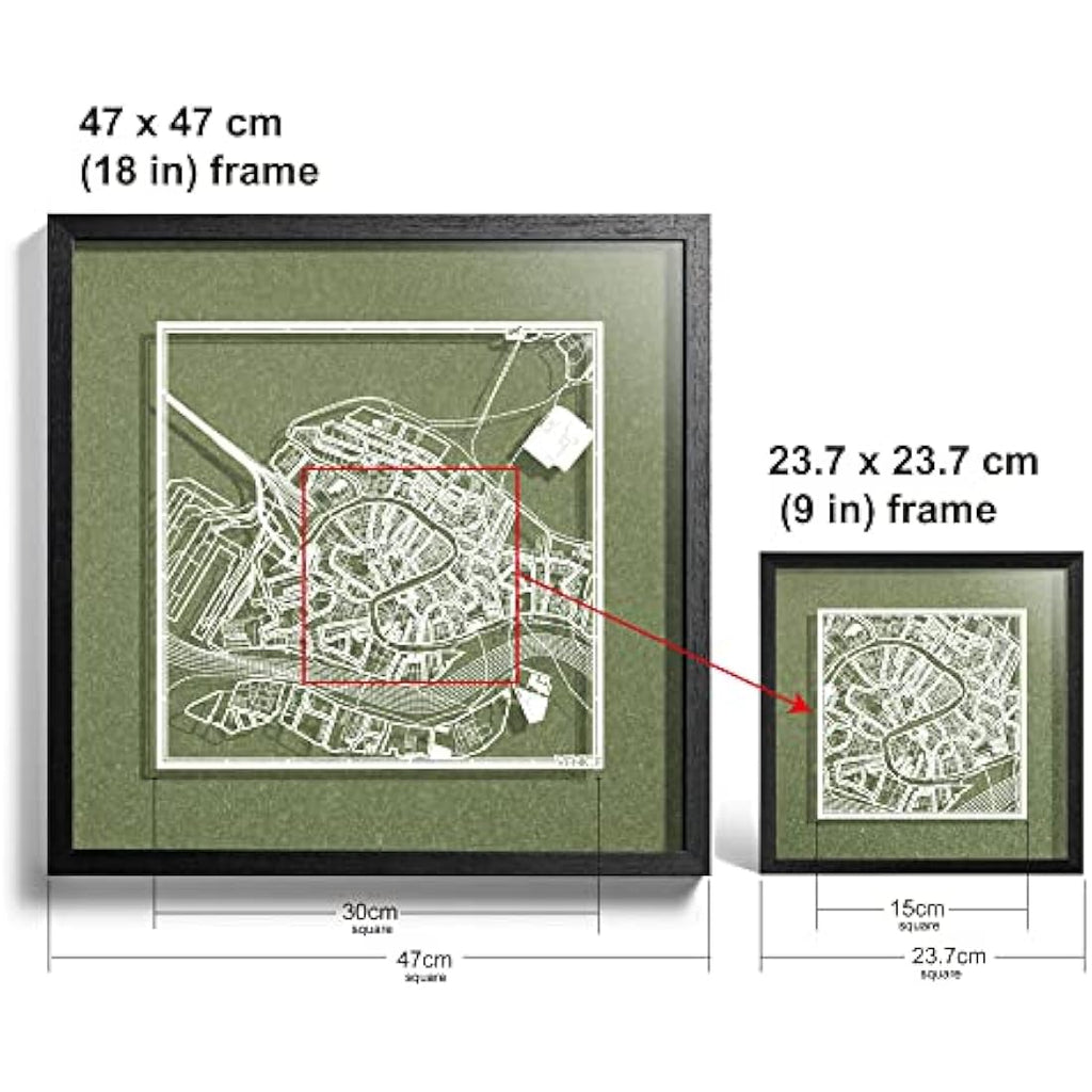 Venice Paper Cut Map Wall Art – Jolof Store Framed 3D Paper Art Decor