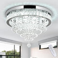 RHEAFON Modern Crystal Chandelier | Dimmable LED Flush Mount Ceiling Light