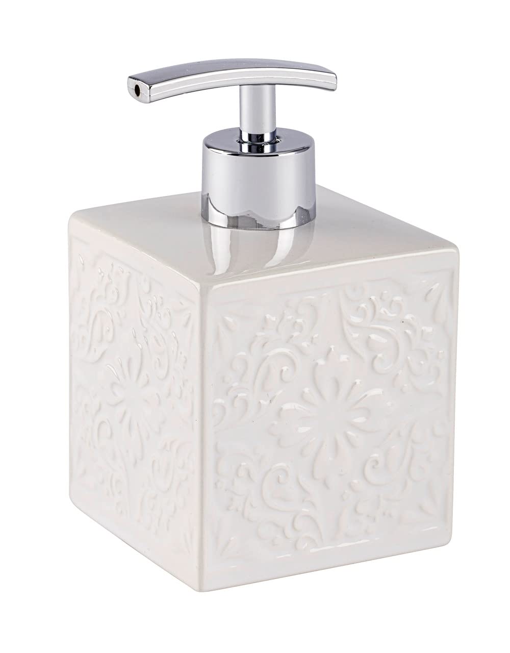 WENKO Cordoba Ceramic Soap Dispenser - 500ml Refillable White