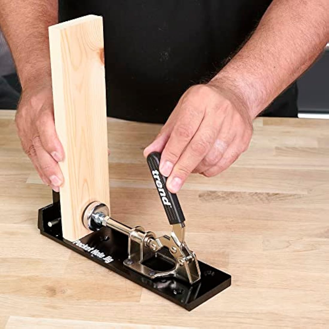 Trend Pocket Hole Jig Kit - All-Metal Dual Column Woodworking Guide