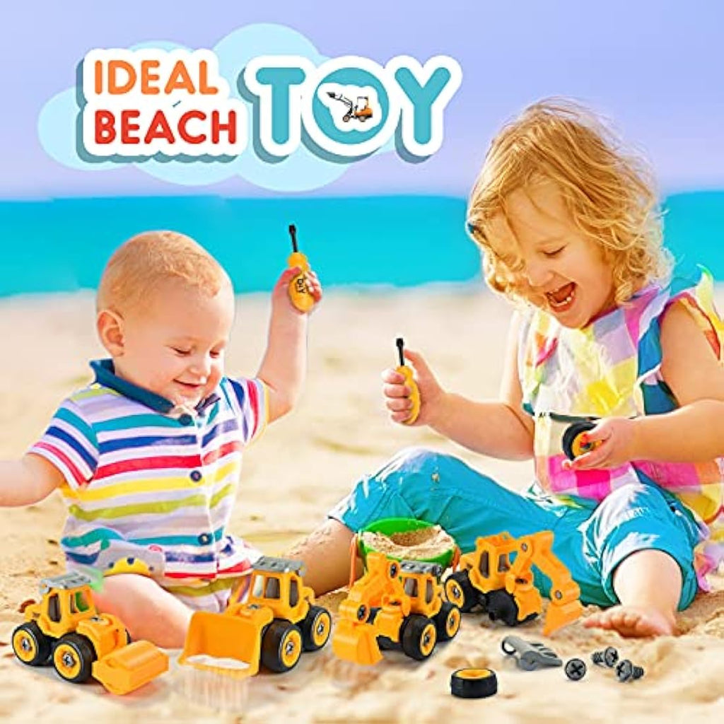 4-in-1 DIY Take-Apart Construction Truck Building Toy Set