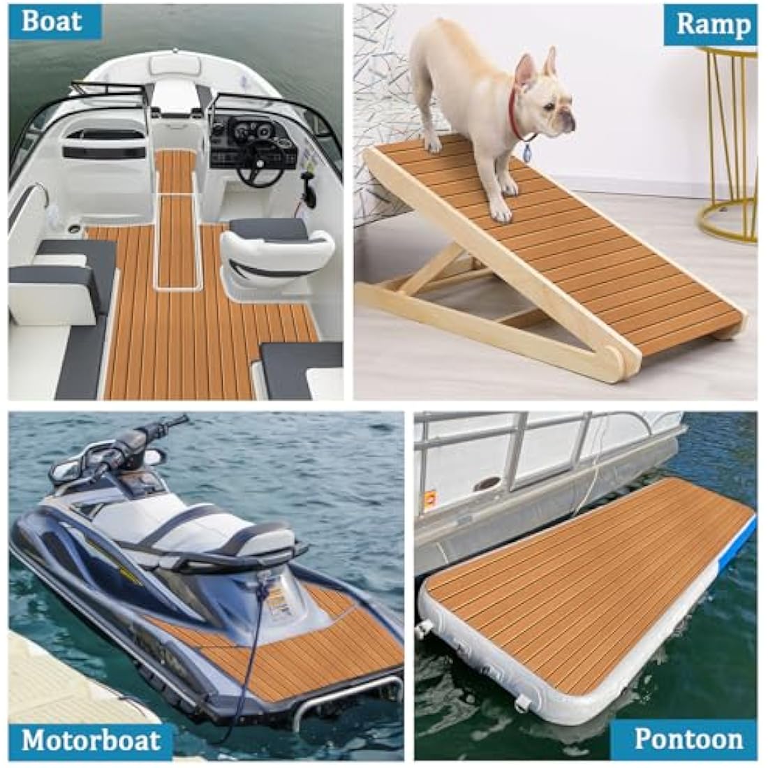 Jolof Store EVA Foam Boat Flooring – Non-Slip Faux Teak Marine Decking