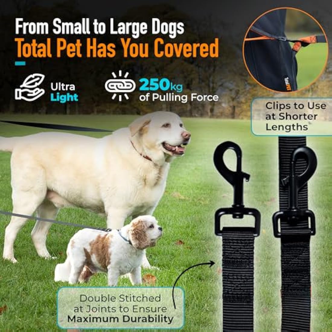 Total Pet 20m Dog Training Lead – Long Line Leash for Puppy Recall