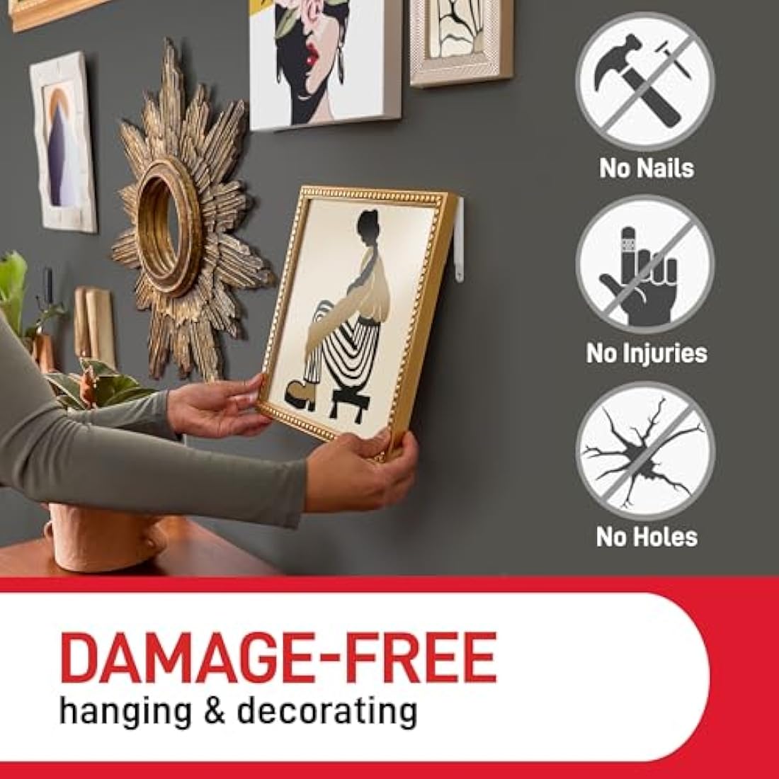 Command Medium Picture Hanging Strips | White Adhesive Strips, 8 Pairs