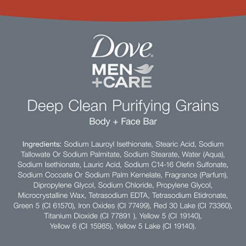 Dove Men+Care Deep Clean Body and Face Bar - Moisturizing Soap, 2 Pack