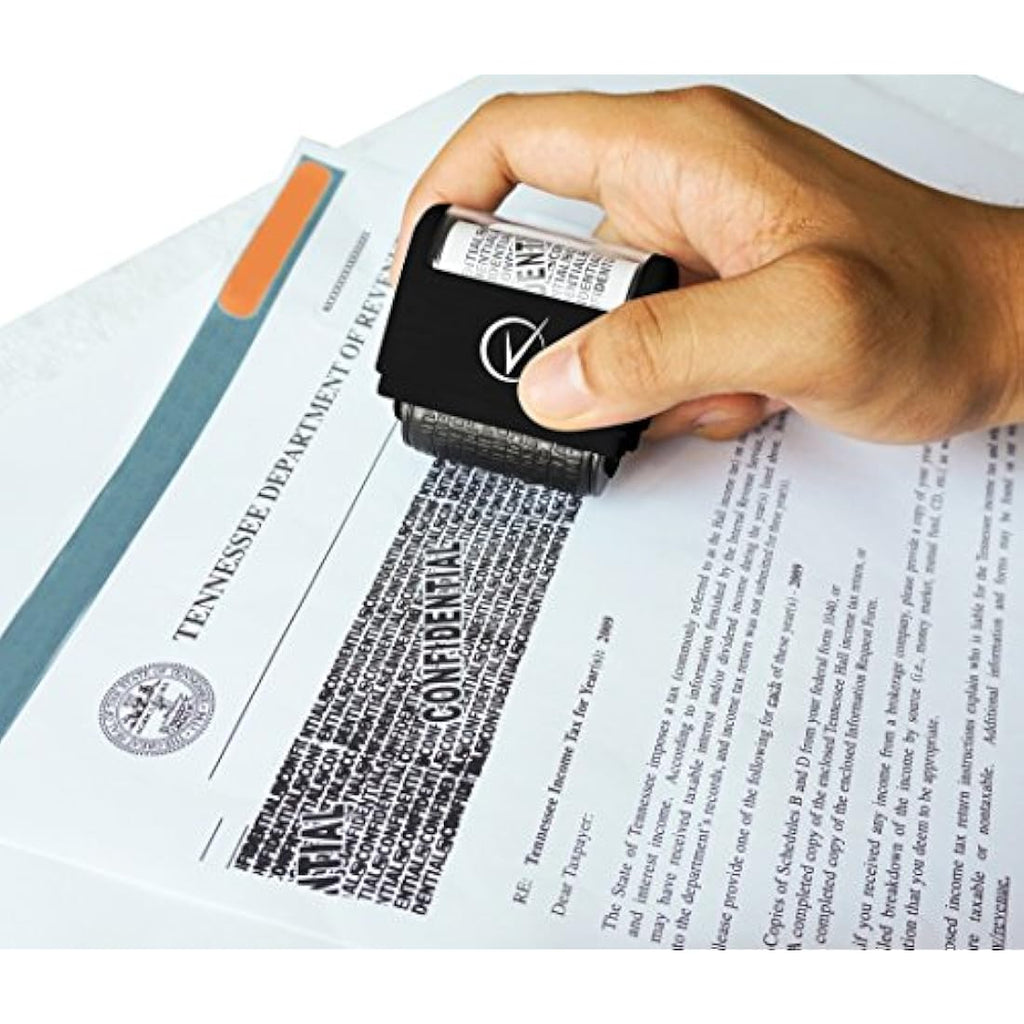 Vantamo Identity Theft Protection Roller Stamp with 3 Refills – Black