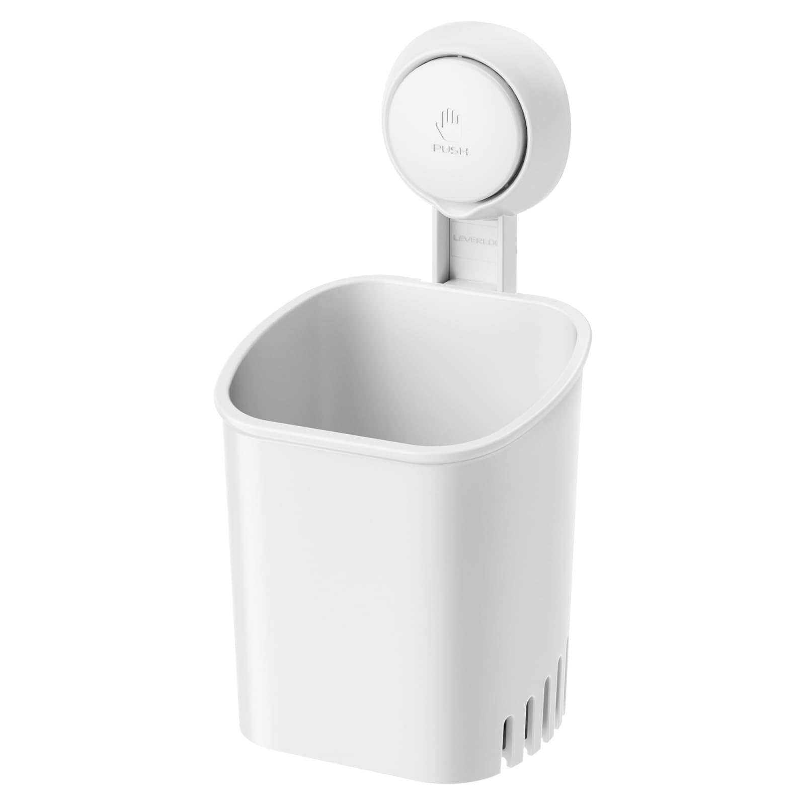 LEVERLOC Suction Cup Toothbrush Holder – No-Drill Wall Mounted Organizer