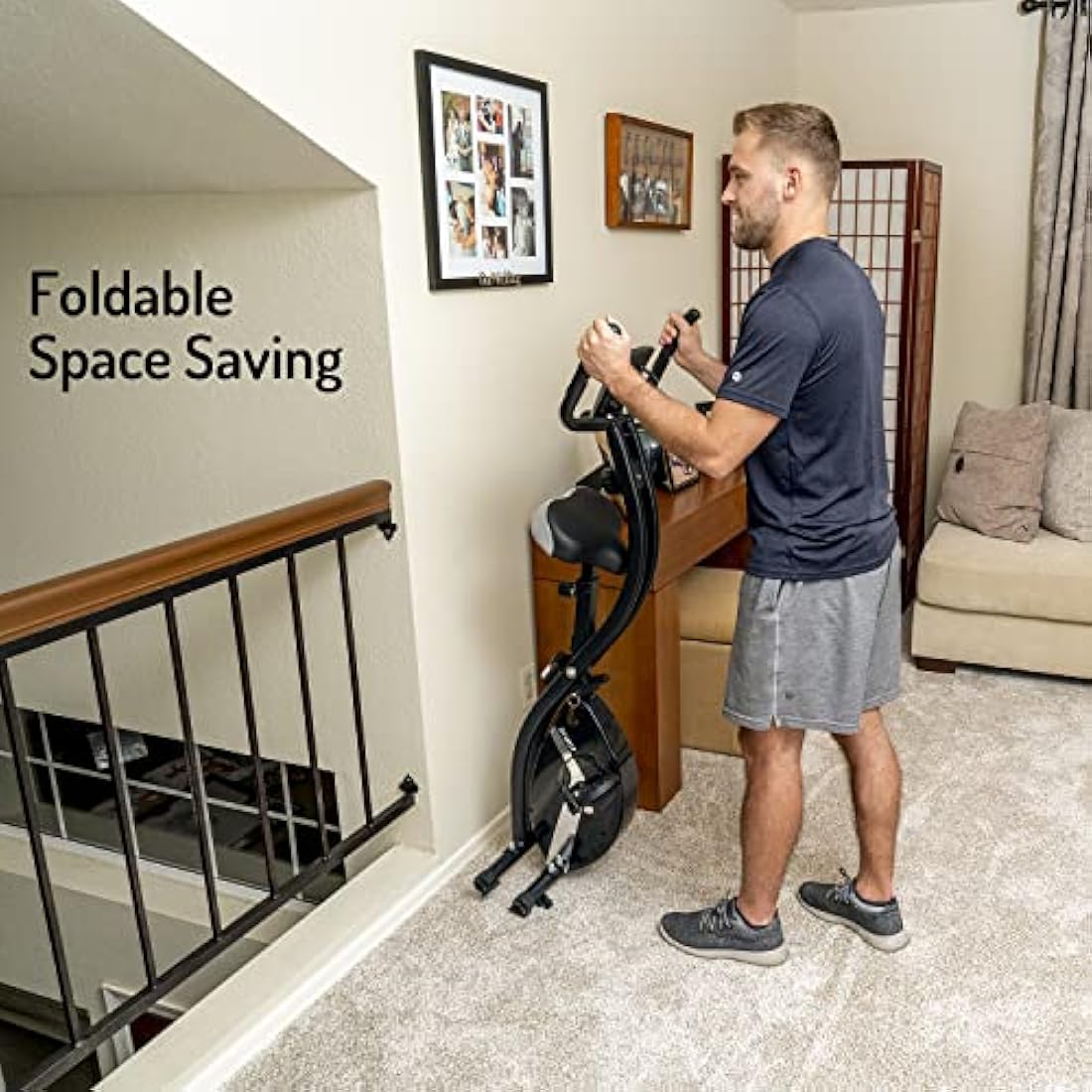 Jolof Store Foldable Exercise Bike – 16 Level Magnetic Resistance
