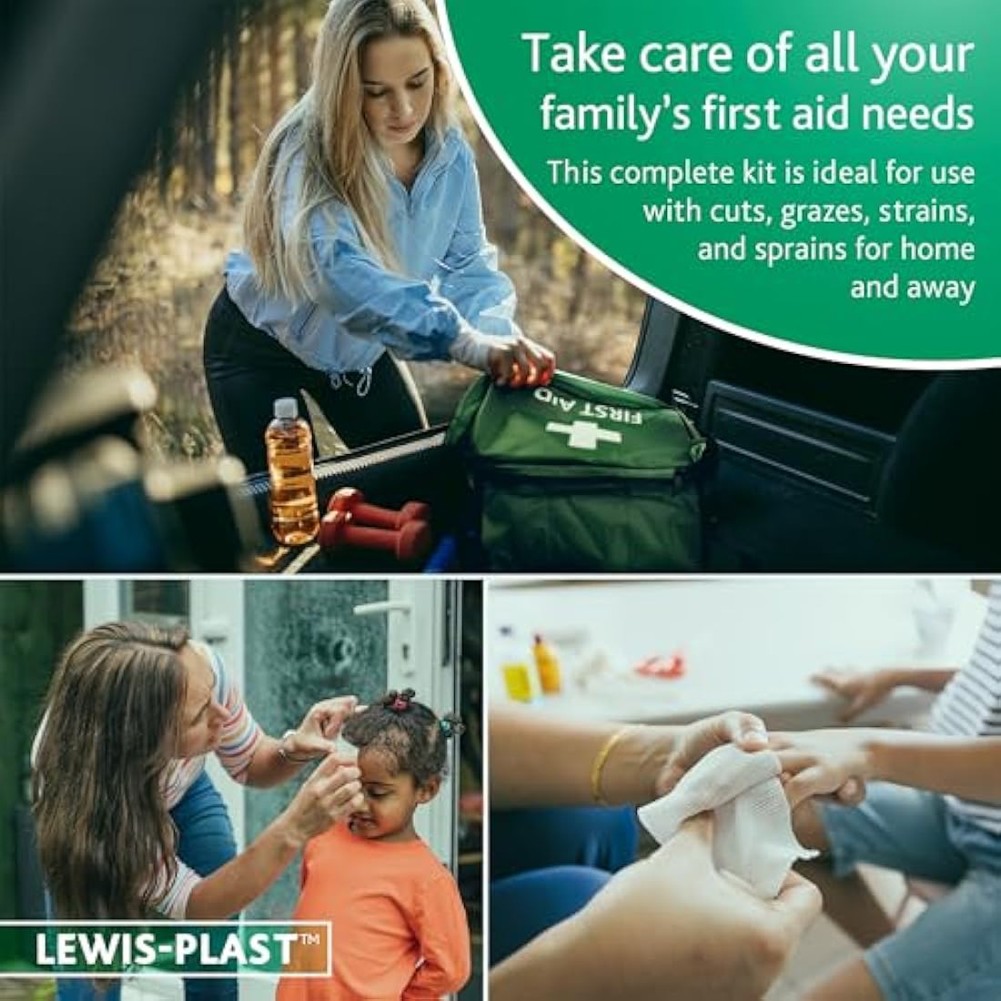 Lewis-Plast 224 Piece First Aid Kit – Compact Haversack Medical Bag