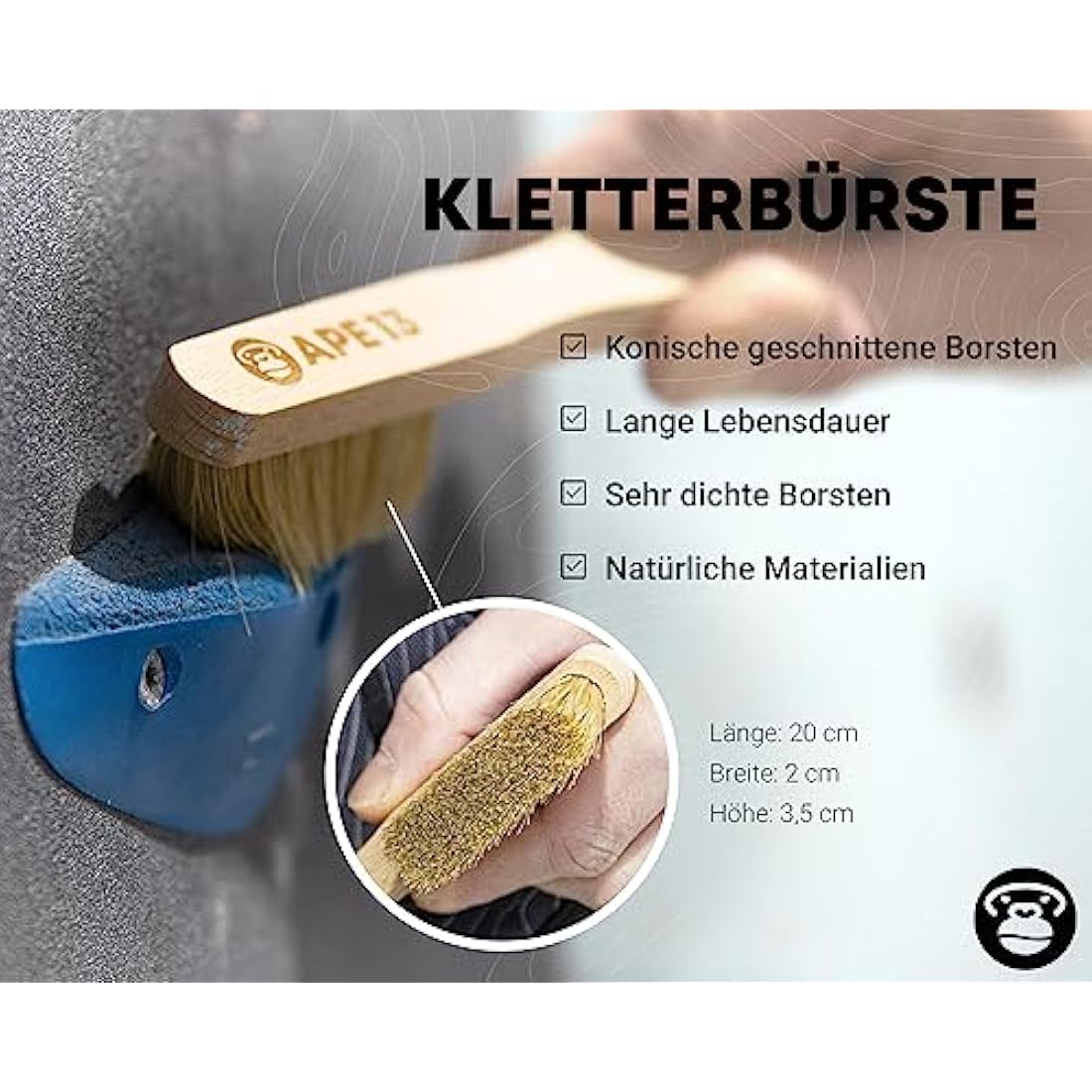 APE13 Chalk Bag Set zum Klettern & Bouldern – Inkl. Bürste & Gurtband