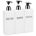 Segbeauty 3-Pack Square Soap Dispenser Set | 16.9oz Plastic Pump Bottles
