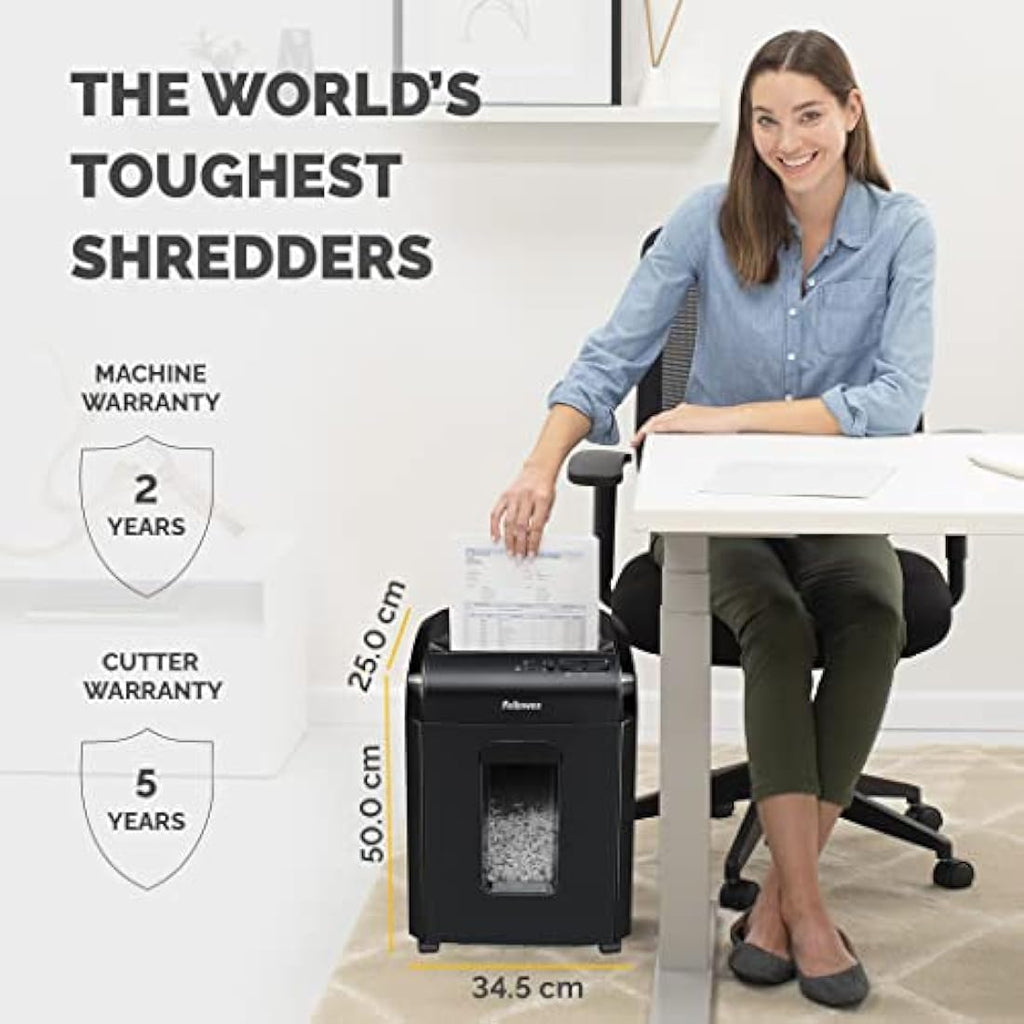 Fellowes Powershred 10M Micro-Cut Paper Shredder | 10 Sheet P-5 Security