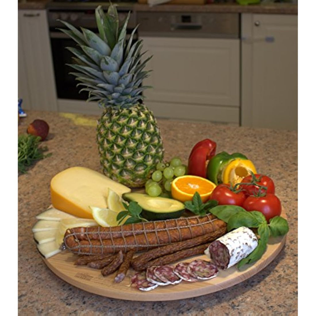 The White House Beech Wood Lazy Susan – 17.5" Rotating Cake & Cheese Board