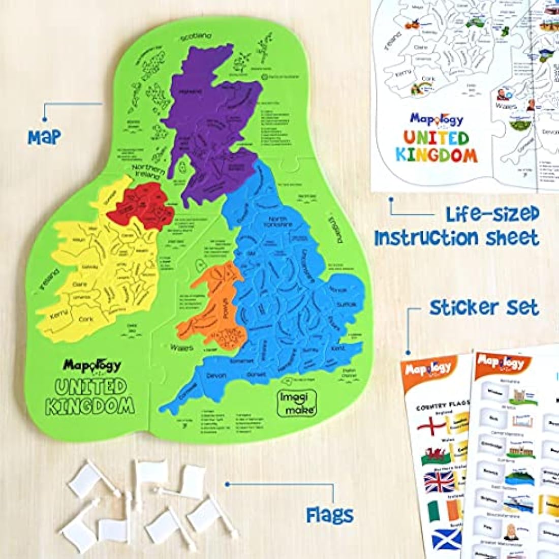 Imagimake Mapology UK & Ireland Jigsaw Puzzle – Educational Geography Toy