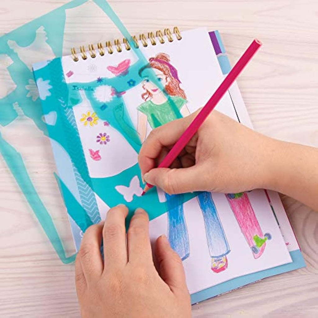 Make It Real Love and Daisy Fashion Design Sketchbook with Stencils