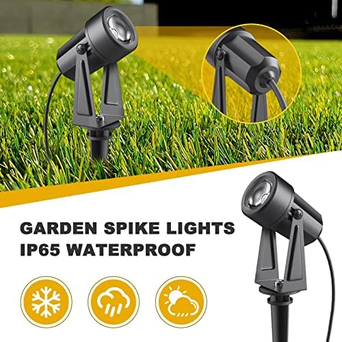 Bomcosy 92FT Mains Powered Garden Spotlights | IP65 Waterproof LED Lights