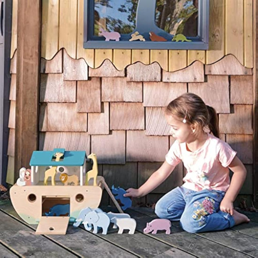 Tender Leaf Toys Noah's Wooden Ark - Large Animal Sorting Playset