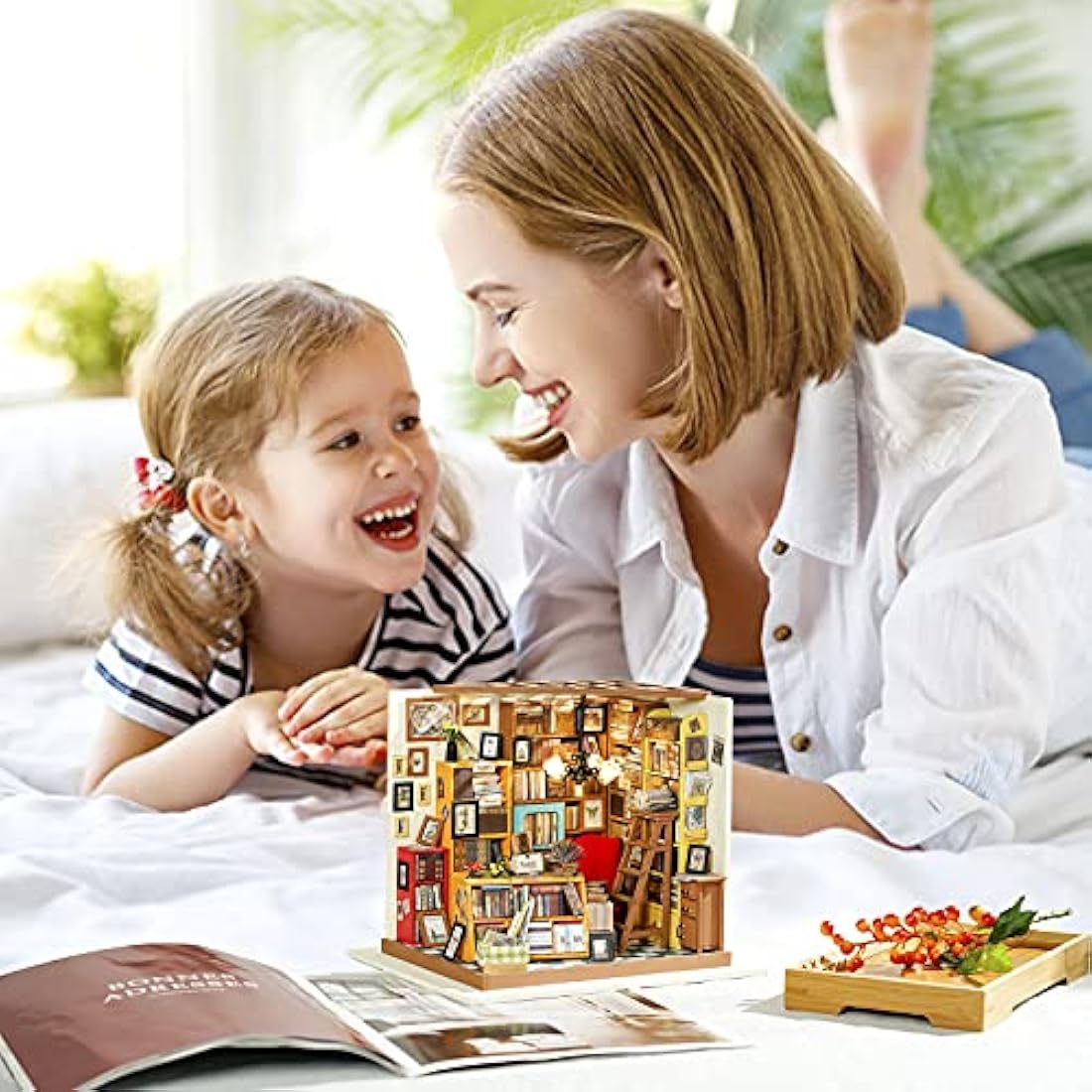 Rolife Sam's Study DIY Miniature Dollhouse Kit – Wooden Book Store Model