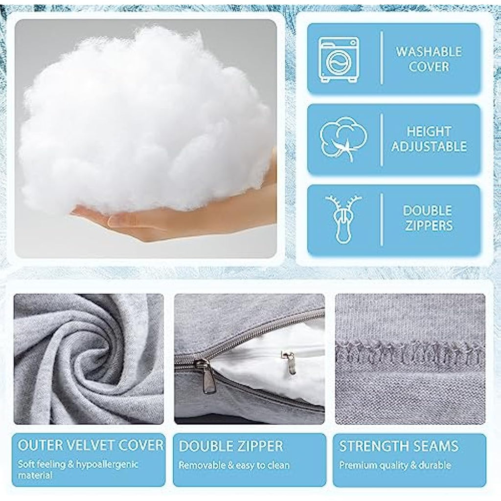Chilling Home J-Shaped Cooling Pregnancy Pillow - 150x70cm Grey