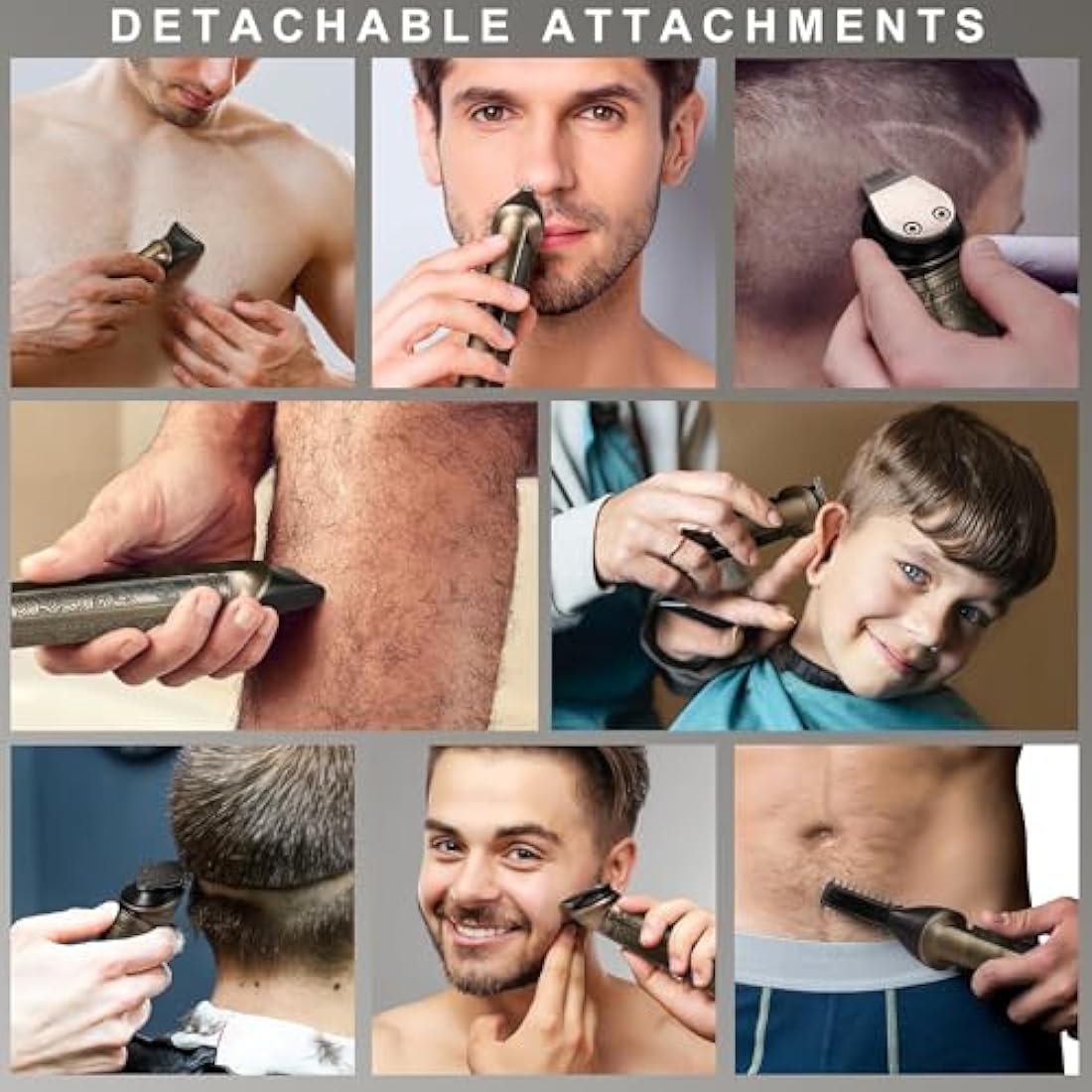 Hatteker 8-in-1 Beard Trimmer Kit | Waterproof Cordless Hair Clipper