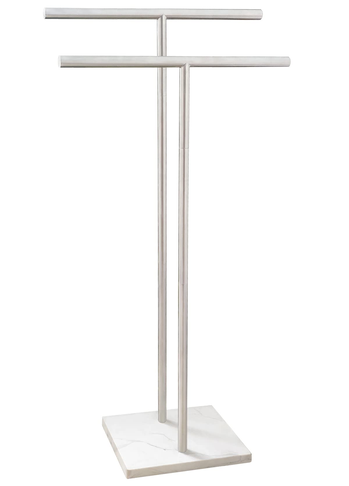 EADOT Standing Towel Rack – 2-Tier T-Shape Holder with Marble Base