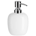 Nuscen White Ceramic Soap Dispenser – 450ml Square Hand Wash Pump Bottle