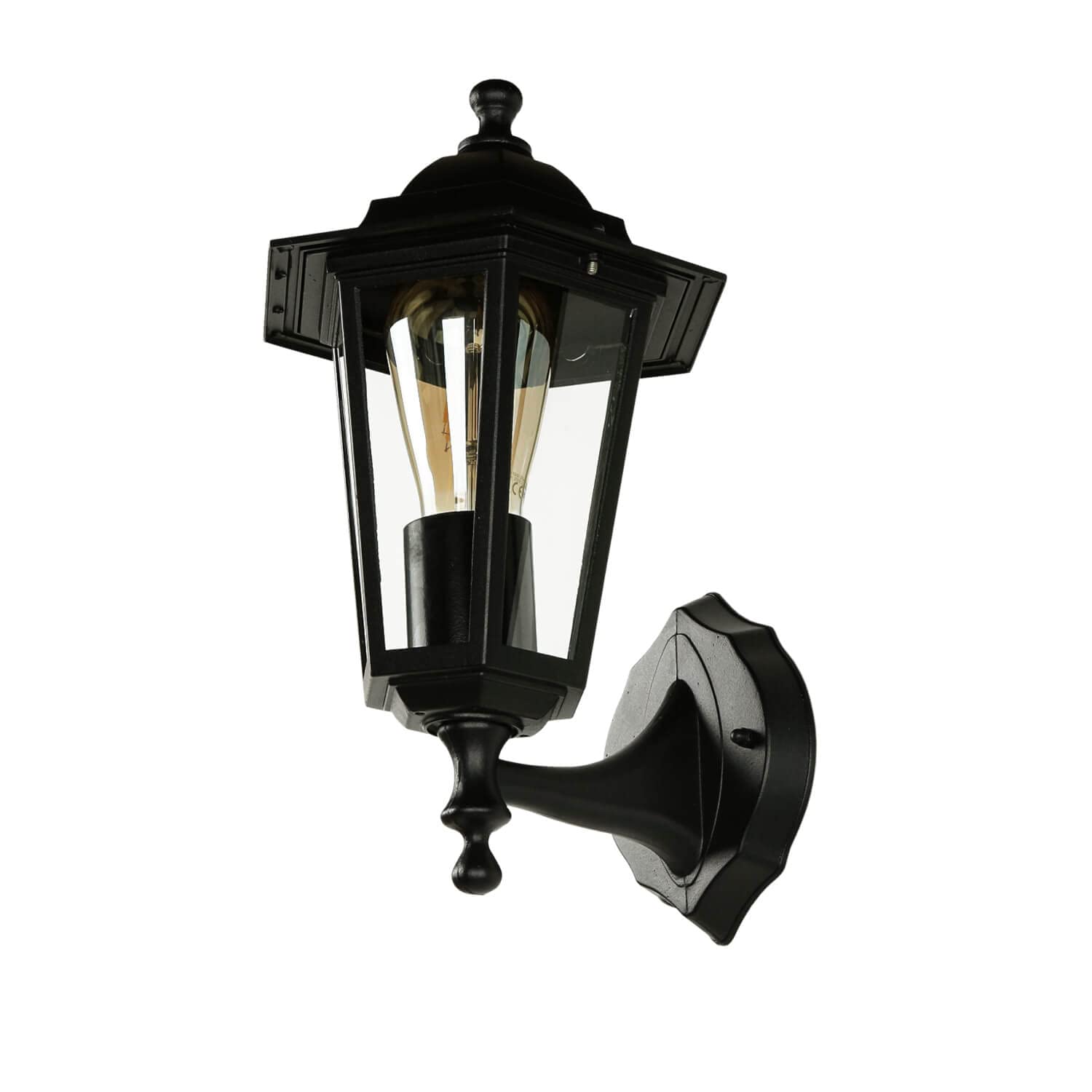 Paris Rustic Outdoor Wall Lantern – Black Aluminum IP44