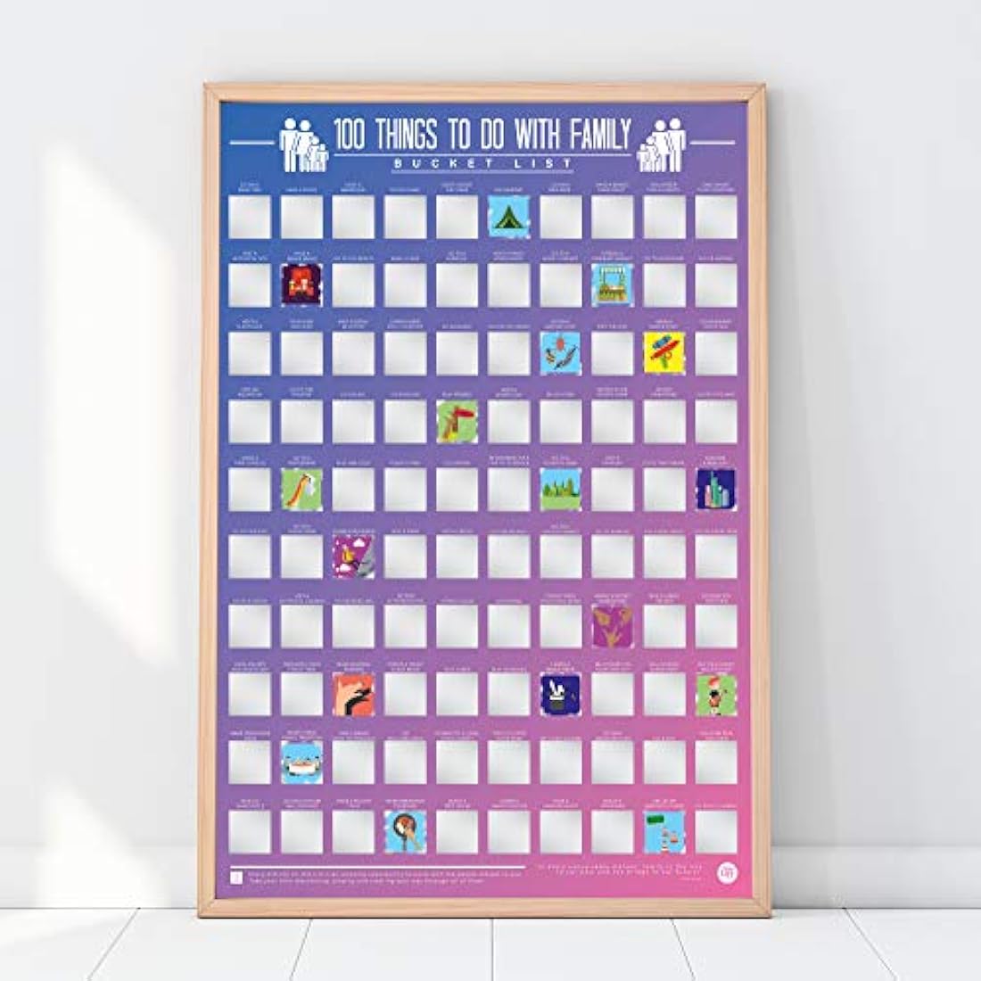 Gift Republic 100 Things To Do With Family Scratch Poster – Multi-Color