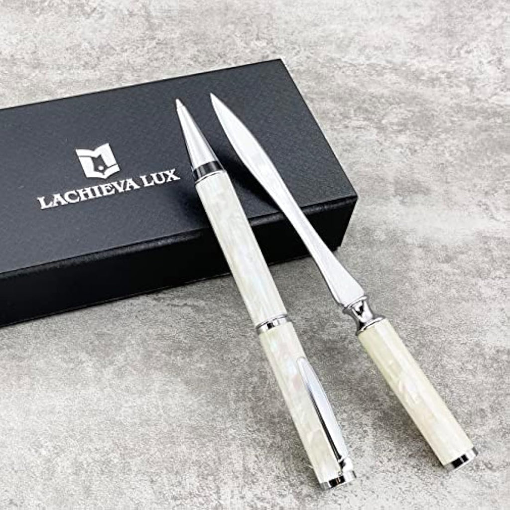 LACHIEVA LUX Mother of Pearl Ballpoint Pen & Letter Opener Gift Set