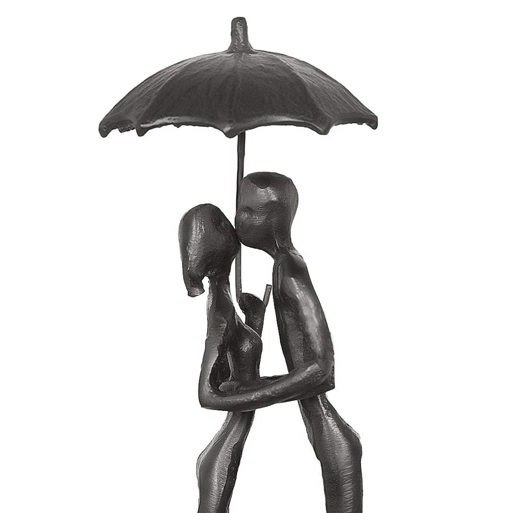 Aoneky Iron Couple Sculpture - Romantic Metal Figurine for Anniversary Gift