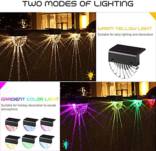 Auting Solar Garden Lights - 6 Pack Waterproof LED Fence & Patio Lighting