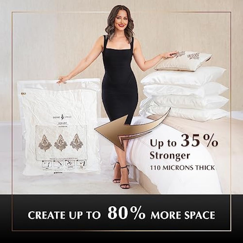 Genie Space Vacuum Storage Bags | 110-Micron Airtight XL 2-Pack