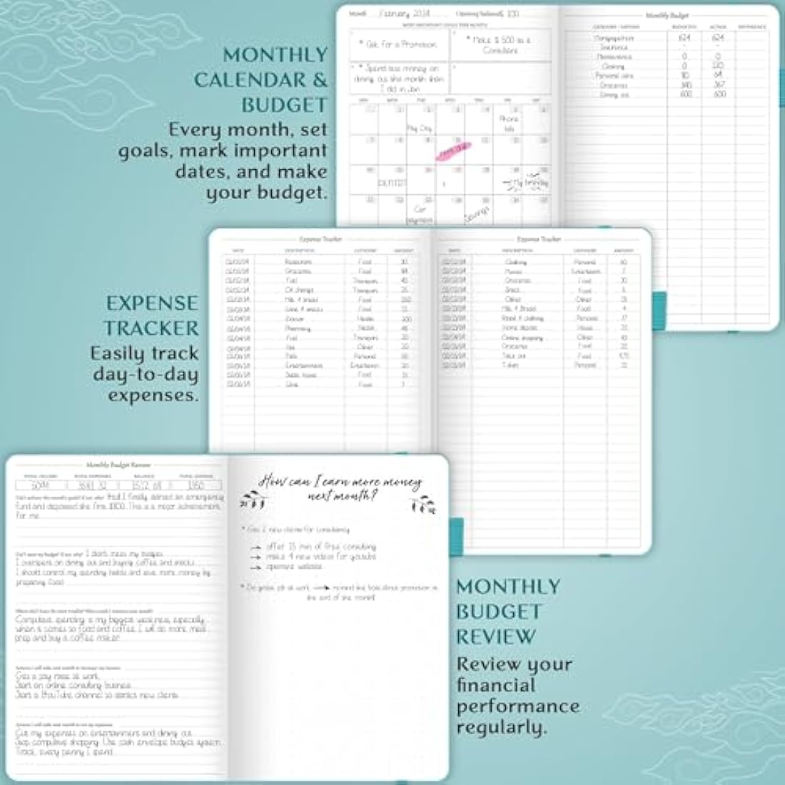 Legend Budget Planner – Vegan Leather Financial Organizer, Turquoise