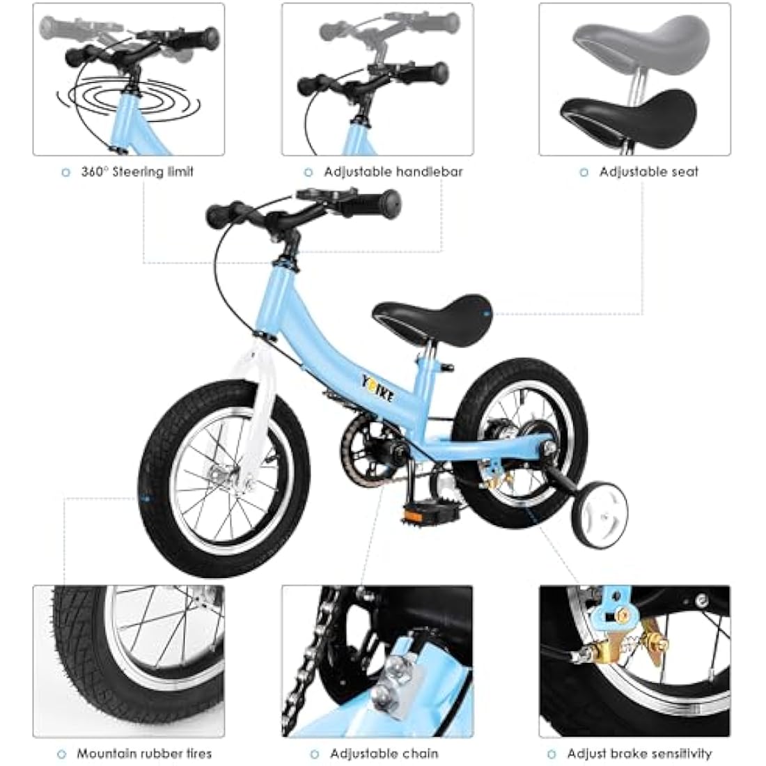 2-in-1 Kids Balance Bike with Pedals and Training Brake