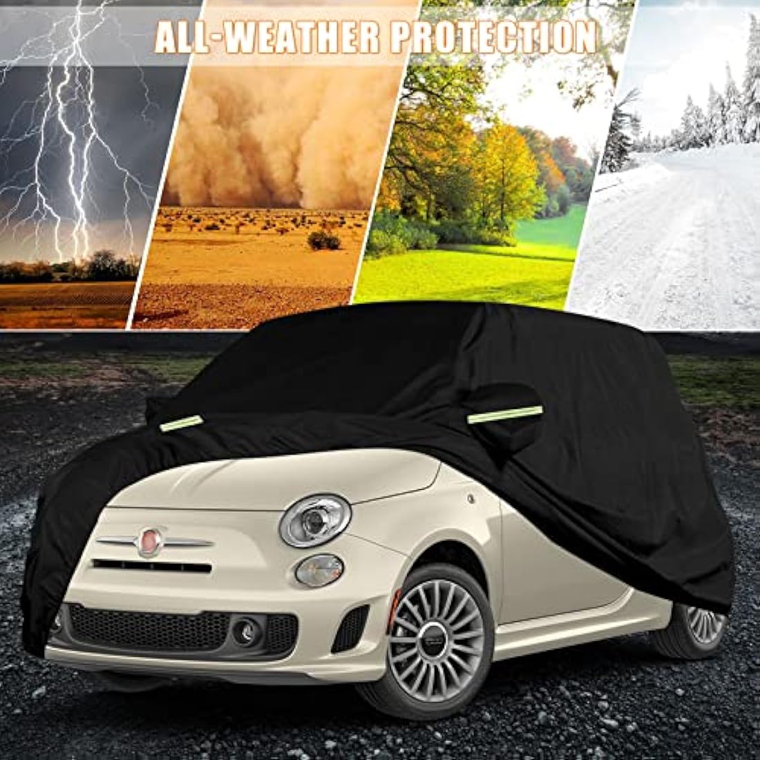 Waterproof Car Cover for Fiat 500 2007-2022 | 4-Layer All Weather