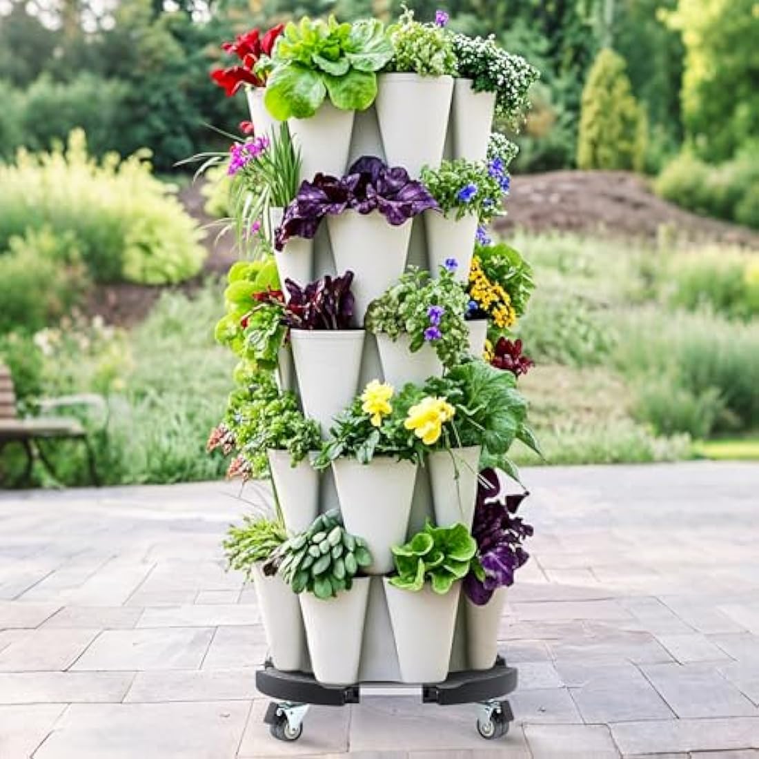 WEIBIDA Heavy Duty Plant Caddy | Adjustable 15-21 Inch Rolling Stand