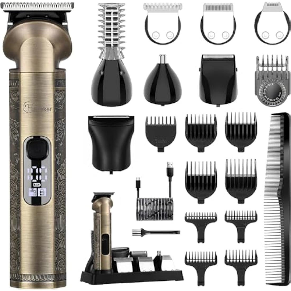 Hatteker 8-in-1 Beard Trimmer Kit | Waterproof Cordless Hair Clipper