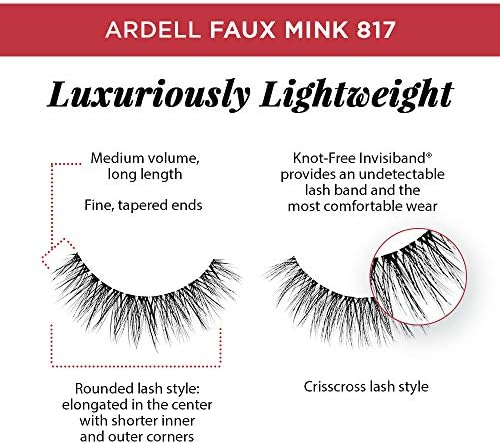 Ardell Faux Mink 817 False Eyelashes - Volumizing Multipack, 4 Pairs