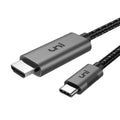 uni USB C to HDMI Cable 4K@60Hz – Thunderbolt 3/4 Compatible, Grey, 3m