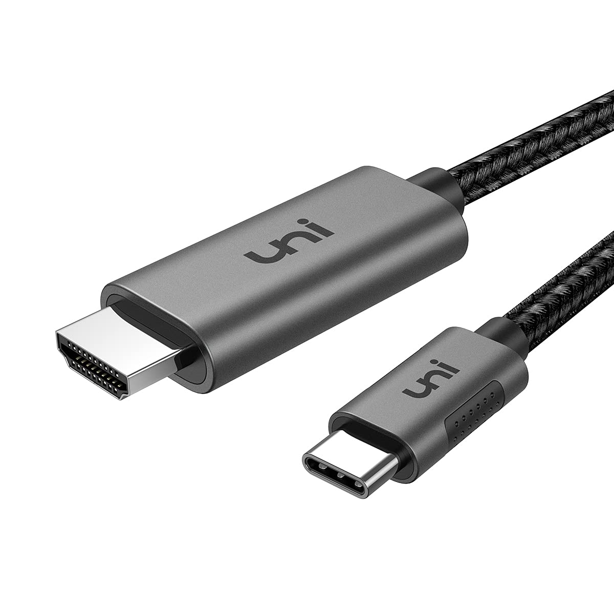 uni USB C to HDMI Cable 4K@60Hz – Thunderbolt 3/4 Compatible, Grey, 3m