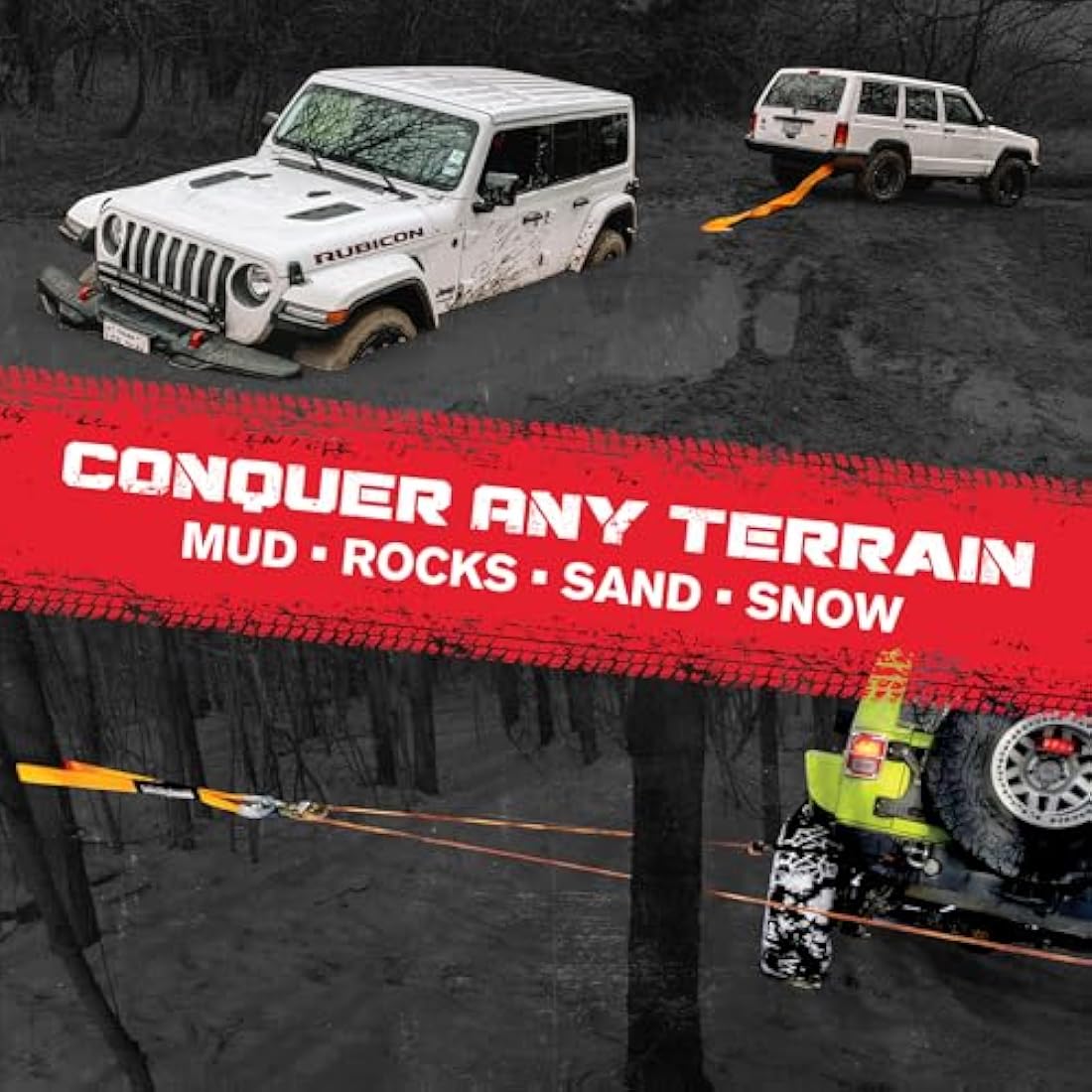 GearAmerica Tree Saver Winch Strap | 35,000 lbs Heavy Duty Towing Rope
