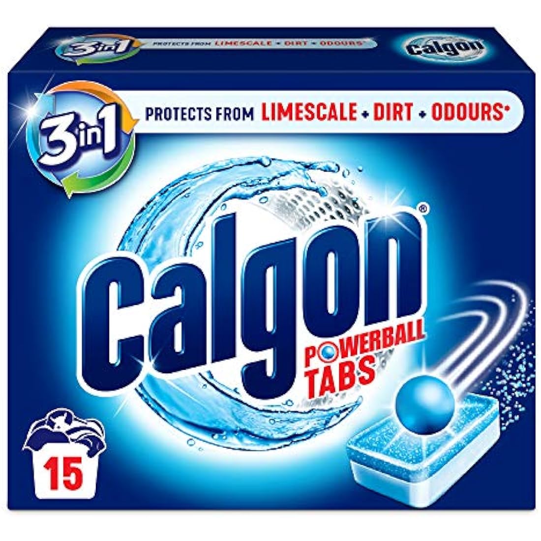 Calgon 4-in-1 Water Softener Tabs | Limescale Remover, 15 Count