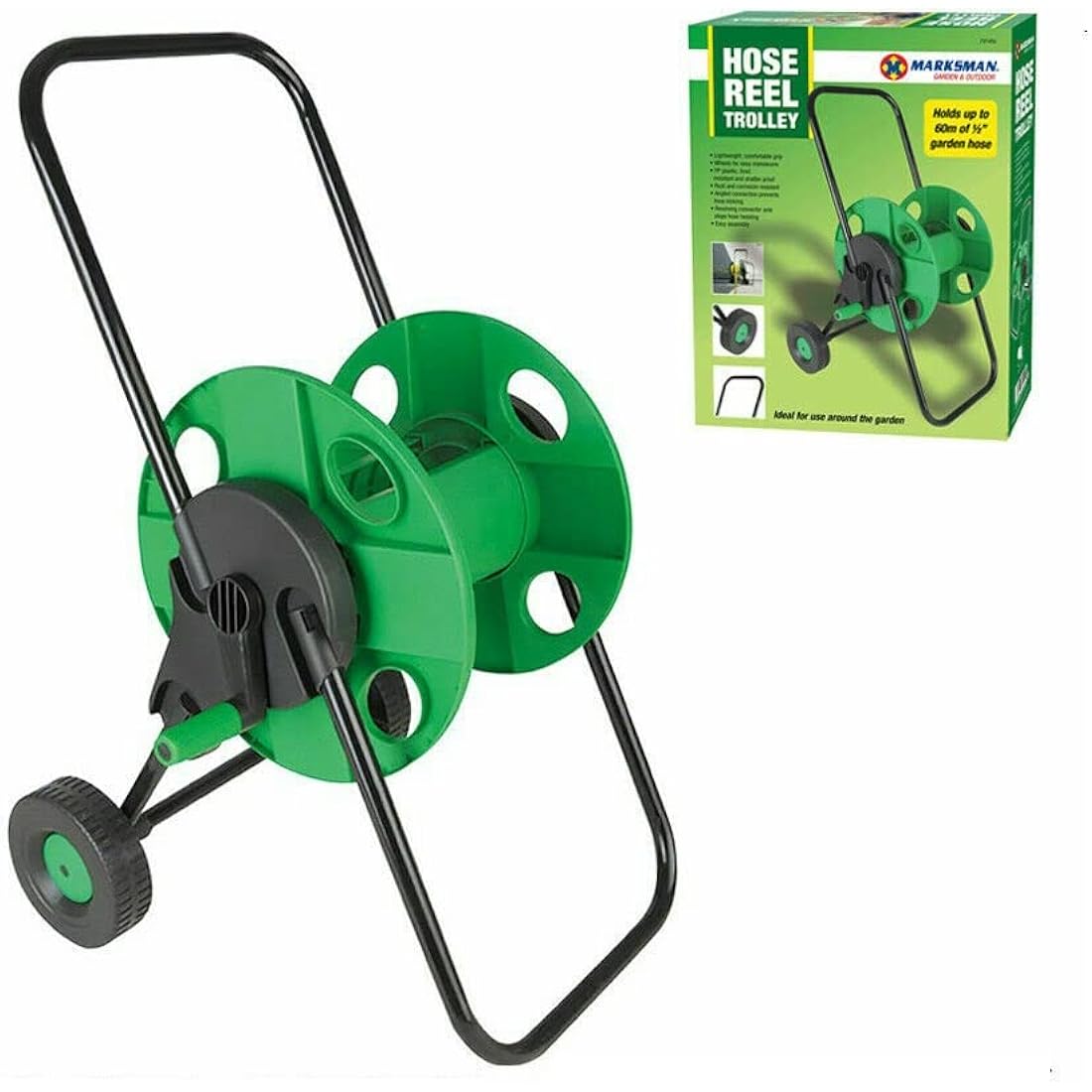 Garden Hose Reel Trolley | 60M Portable Wall Mount Holder