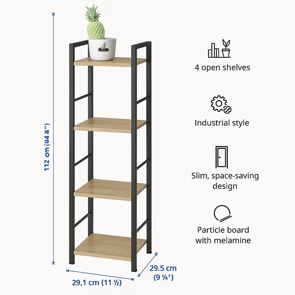 CELINO making your day Industrial 4-Tier Ladder Bookshelf, Bookcase Shelving Unit - image 2