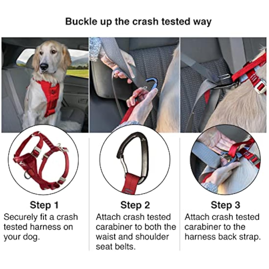 Kurgo Tru-Fit Dog Car Harness – Crash Tested Safety Vest with Tether