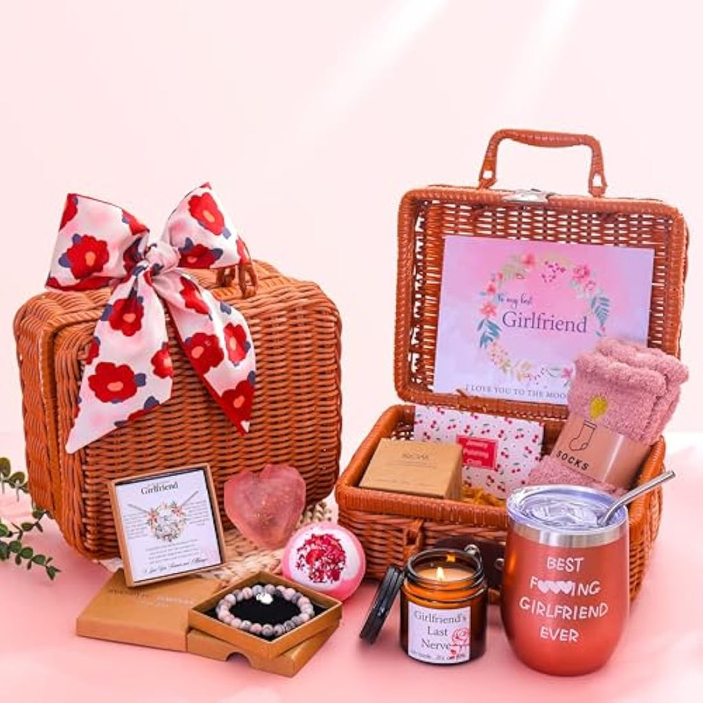 RYANDYPE Romantic Gift Basket for Girlfriend – 10 Piece Anniversary Set