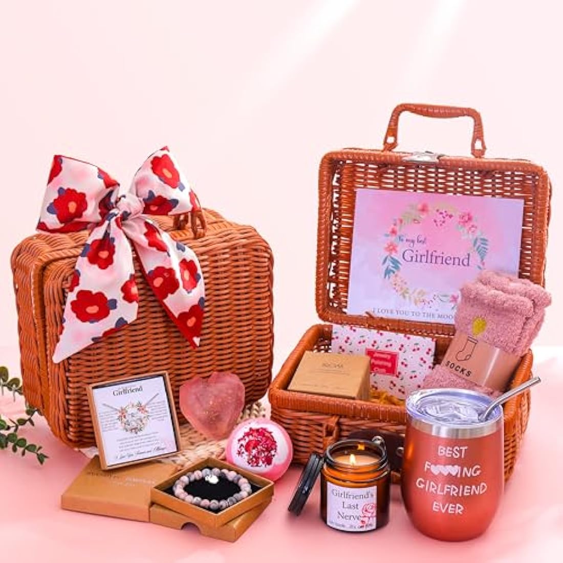 RYANDYPE Romantic Gift Basket for Girlfriend – 10 Piece Anniversary Set