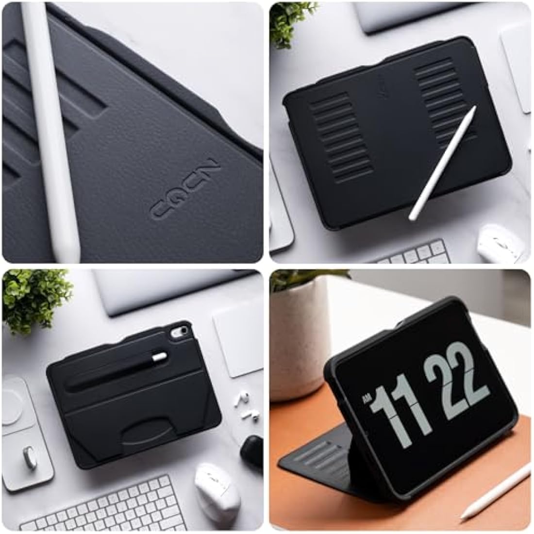 ZUGU iPad Air 11 M3/M2 & 10.9 Case | Slim Magnetic Stand Cover - Black