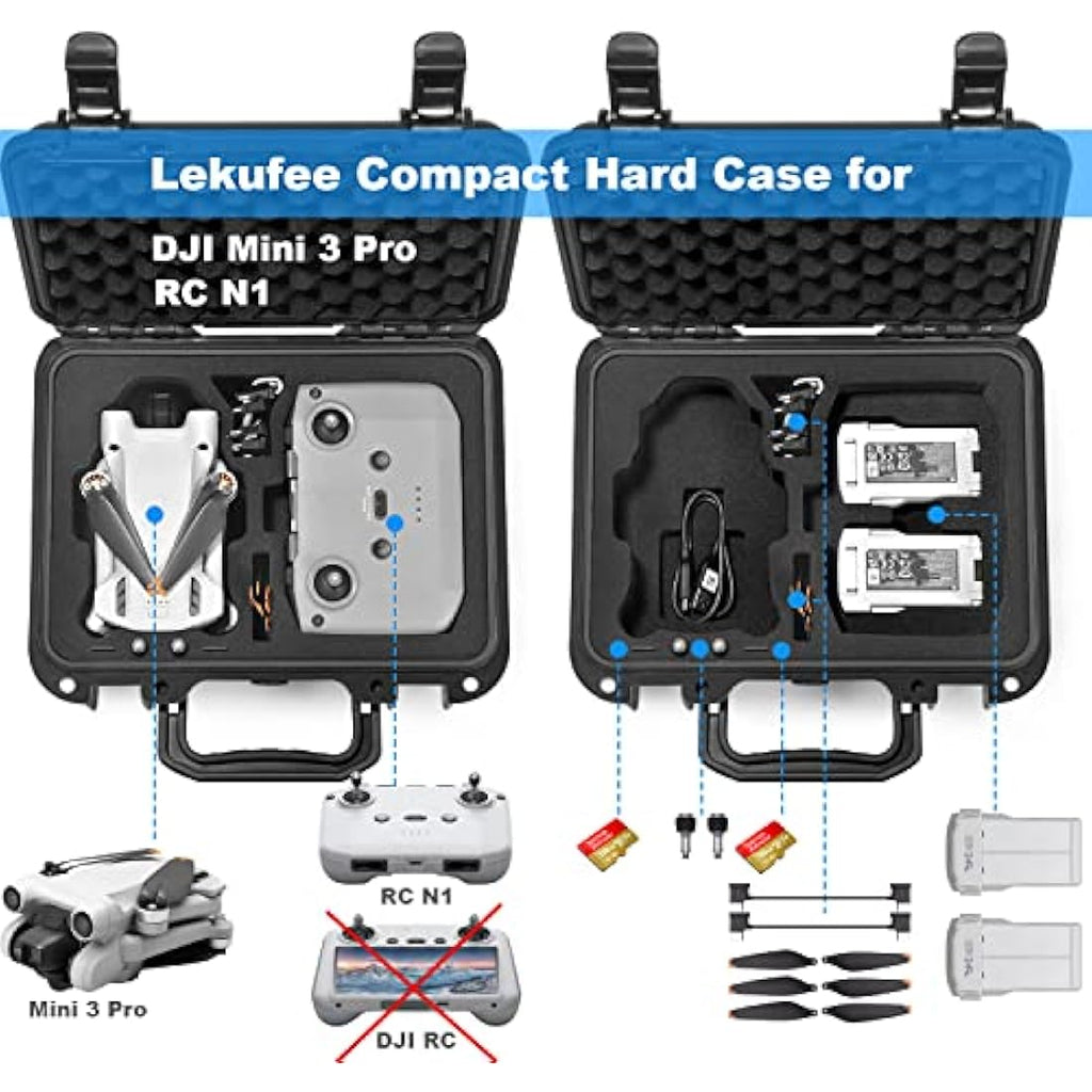 Lekufee Waterproof Hard Case for DJI Mini 4 Pro & Mini 3 Pro Drone